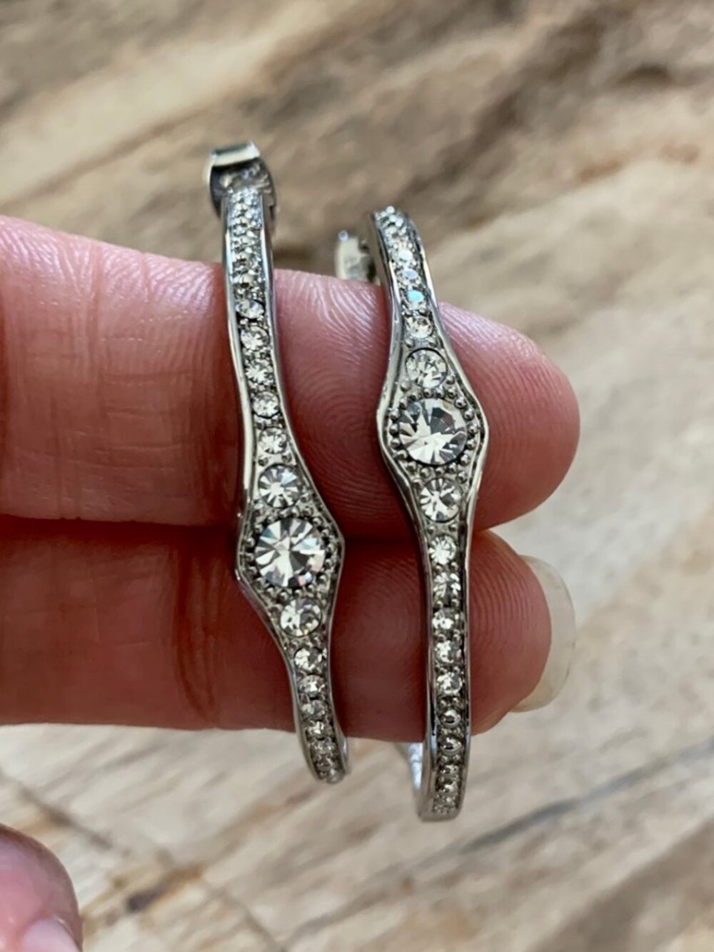 Dyrberg/Kern Ceiba Swarovski crystal open hoop earrings